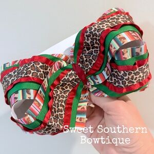 Serape Leopard Boutique Jumbo Hairbow